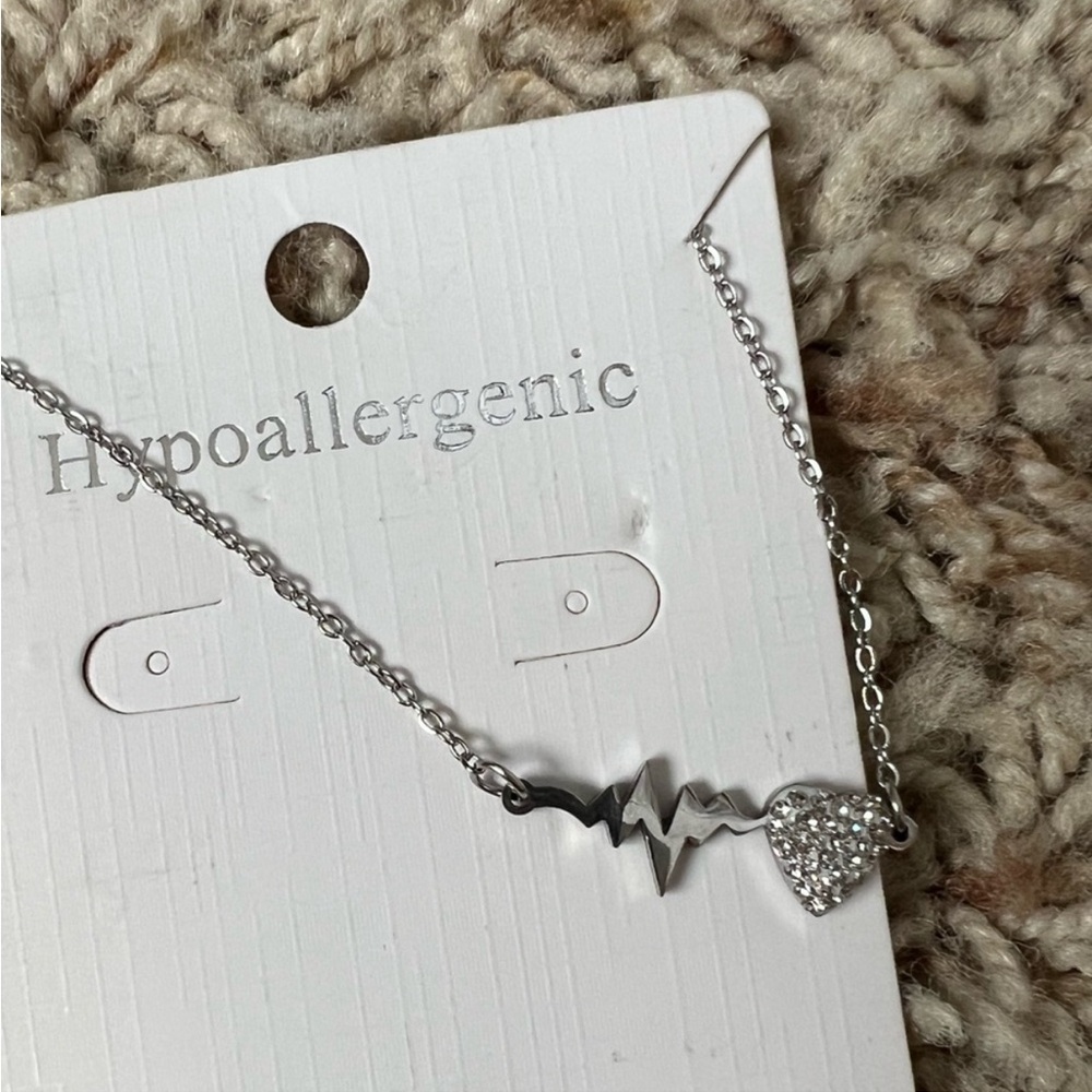 Silver Heartbeat Love Necklace Stainless steel